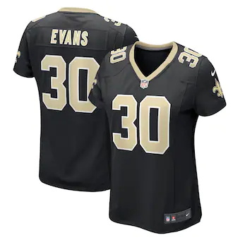 womens nike justin evans black new orleans saints game play